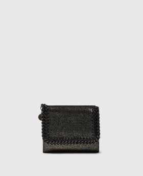  Portafoglio piccolo Falabella con patta di Stella Mccartney, nero | Portafogli da donna