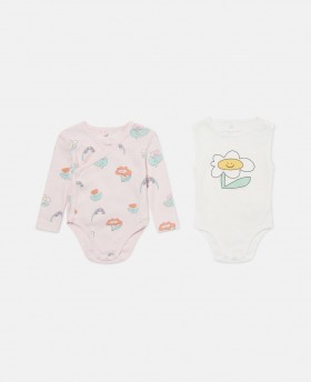  Stella Mccartney Tutina con stampa floreale rosa | Abiti e tute per bambini