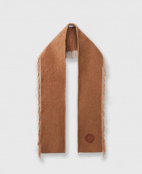  Sciarpa con logo e frange Stella Mccartney color cammello | Cappelli e sciarpe da donna