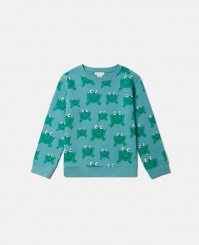  Felpa girocollo con stampa rana di Stella Mccartney blu | T-shirt e felpa per bambini