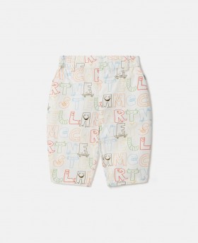  Pantaloni con stampa scritta Stella Mccartney color crema | Pantaloni e pantaloncini per bambini