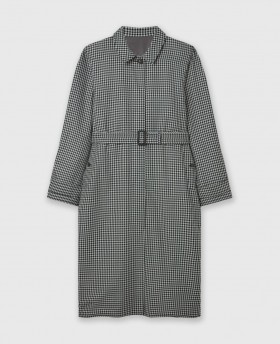  Trench oversize con cintura Stella Mccartney a quadri color crema e nero | Cappotti e giacche da donna