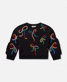  Felpa con volant e stampa a nastro Stella Mccartney Multicolore | Maglioni e cardigan per bambini