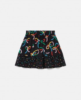 Gonna a pois con stampa a nastro Stella Mccartney Multicolore | Pantaloni e pantaloncini per bambini