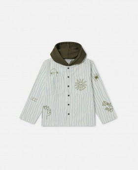  Giacca con cappuccio e stampa skateboard Stella Mccartney Crema | Capispalla per bambini