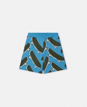 Pantaloncini con stampa skateboard Stella Mccartney blu | Pantaloni e pantaloncini per bambini