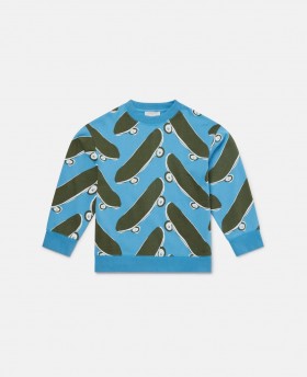  Felpa con stampa skateboard Stella Mccartney blu | T-shirt e felpa per bambini