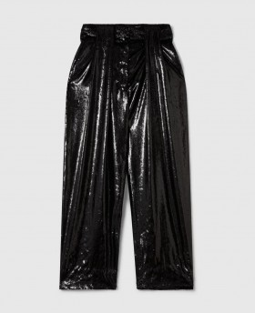  Pantaloni in velluto a pannelli larghi Stella Mccartney neri | Pantaloni e pantaloncini da donna