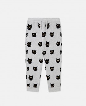  Stella Mccartney Pantaloni da jogging con motivo Spooky Cat, grigi | Pantaloni e pantaloncini per bambini