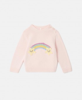  Maglione Stella Mccartney con stella ricamata rosa | Felpa e t-shirt per bambini