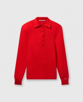 Stella Mccartney Polo con spalle robuste Rosso Rossetto | Maglieria da donna