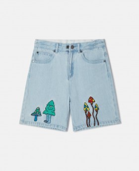  Stella Mccartney Woodland Friends Denim Shorts Blu | Pantaloni e pantaloncini per bambini