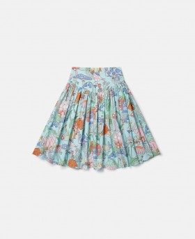  Gonna plissettata con stampa Woodland di Stella Mccartney, verde | Pantaloni e pantaloncini per bambini