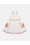 Stella Mccartney Strawberry Embroidered Sleeveless Dress Cream | Kids Dresses & Jumpsuits