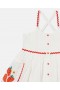 Stella Mccartney Strawberry Embroidered Sleeveless Dress Cream | Kids Dresses & Jumpsuits