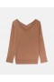Stella Mccartney V-neck Long Sleeved Sweater Tan Beige | Women Knitwear