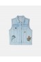 Stella Mccartney Woodland Friends Sleeveless Denim Vest Blue | Kids Outerwear