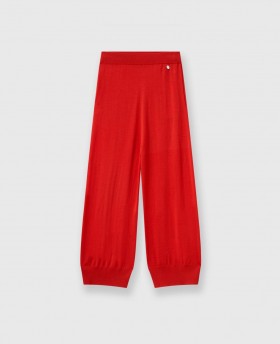 Stella Mccartney Knitted Straight-leg Sweatpants Lipstick Red | Women Knitwear