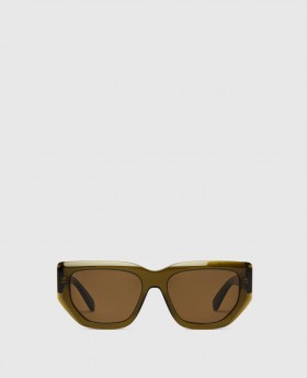 Stella Mccartney Logo Cat‐eye Sunglasses Olive Green | Women Sunglasses