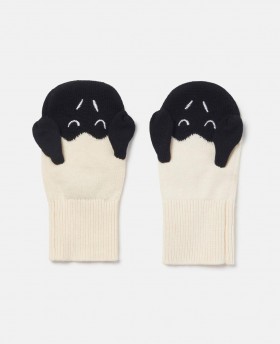 Stella Mccartney Sheep Embroidered Mittens White | Kids Shoes And Accessories