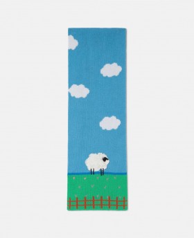 Stella Mccartney Sheep Embroidered Scarf Blue | Kids Shoes And Accessories