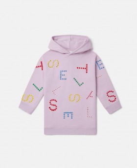 Stella Mccartney Stella Pattern Hoodie Dress Pink | Kids Dresses & Jumpsuits