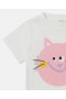  Stella McCartney Cat Graphic T-skjorte Kremfarget | Barn Baby Jente