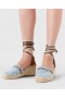  Stella McCartney Gaia Bouclé Platform Espadrille Kilehæler Mørkeblå Denim | Dame Espadriller