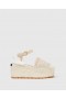 Stella McCartney Gaia Platform Espadrille Kilehæl Beige | Dame Espadriller