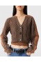  Stella McCartney Hybrid Cropped Cardigan Brun | Dame Strikkevarer