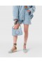  Stella McCartney Logo Denim Bouclé Skulderveske Lyseblå | Matchende Separater for Dame