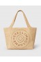  Stella McCartney Logo Raffia Stor Tote Bag Naturfarget | Dame Skuldervesker