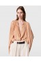 Stella McCartney Plissert topp med cape-ermer, nude | Dameskjorter og topper