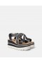  Stella McCartney Sneak-elyse Striped Platform Sandaler Svart/Hvit | Dame Sandaler