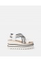  Stella McCartney Sneak-elyse Striped Platform Sandaler Hvit/svart | Dame Sandaler