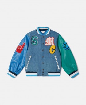 Stella McCartney Brand Initialer Brodert Varsity Bomberjakke Flerfarget | Yttertøy for barn