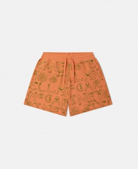  Stella McCartney Brand Letter Print Shorts Oransje | Barnebukser og shorts