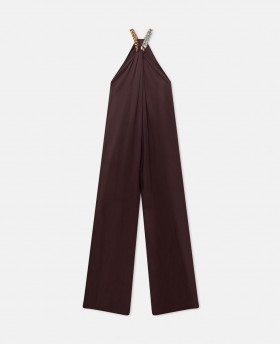  Stella McCartney Kjede Halterneck Sateng Jumpsuit Sjokoladebrun | Dame Jumpsuits