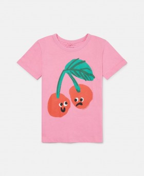  Stella McCartney Cherry Graphic T-skjorte Rosa | Barne-T-skjorter og topper