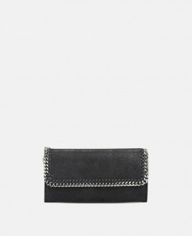  Stella McCartney Falabella Flap Continental Lommebok Svart | Dame Den ikoniske Falabella