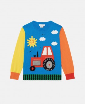 Stella McCartney Farmyard Appliqué Strikkegenser Flerfarget | Barnegensere og -cardiganser