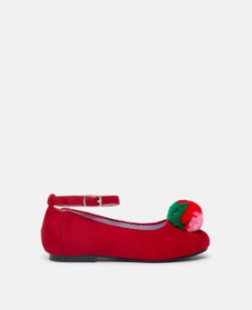  Stella McCartney Fluffy Fruit Tassel Ballerinasko Røde | Barnesko og tilbehør