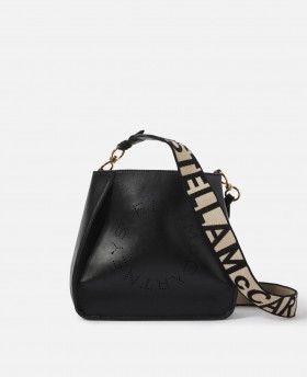  Stella McCartney Logo Skulderveske Svart | Skuldervesker Til Dame