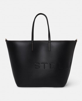  Stella McCartney Logo Monokrom Stor Tote Bag Pitch Black | Totevesker Til Dame