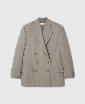  Stella McCartney Oversized Dobbelspent Blazer Grå | Damefrakker Og Jakker