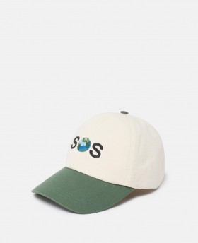  Stella McCartney Sos Brodert Baseballcaps Dune Beige / Amazon Green | Damehatter og skjerf