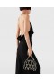  Sukienka maxi Stella Mccartney Plunge Crystal Halterneck w kolorze czarno-srebrnym | Sukienki damskie