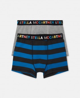  Stella Mccartney, 2 pary bokserek z logo, wielokolorowe | Buty i akcesoria dziecięce