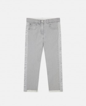 Jeansy Stella Mccartney Branded Panel Denim w kolorze szarym | Spodnie i szorty dziecięce