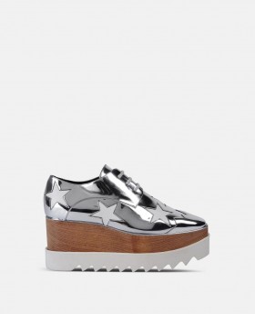  Stella Mccartney Elyse Platformy Srebrne | Koturny damskie